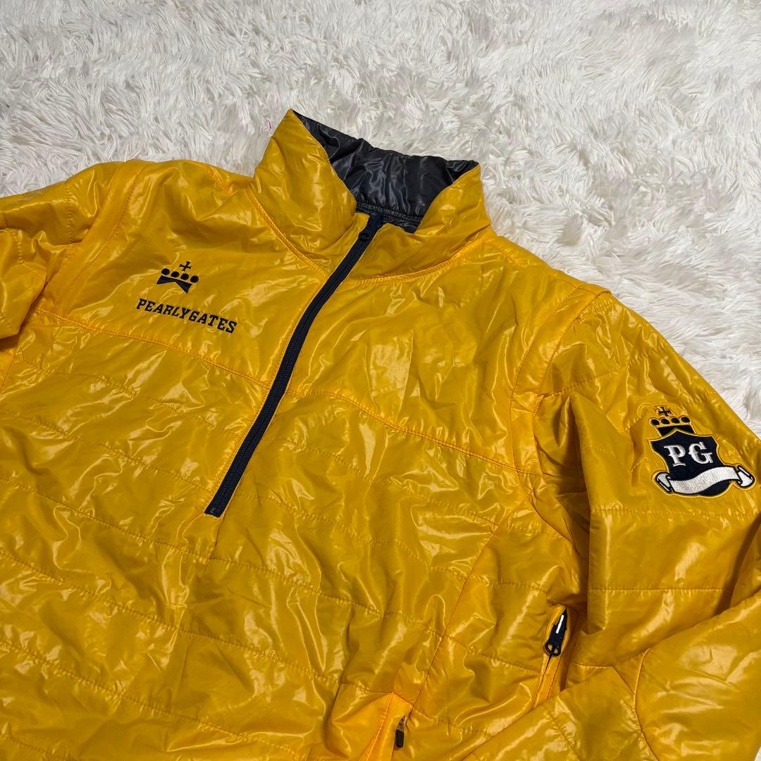 高機能4wayパーリーゲイツ　リバーシブル　中綿ジャケット　ハーフジップ　ロゴ