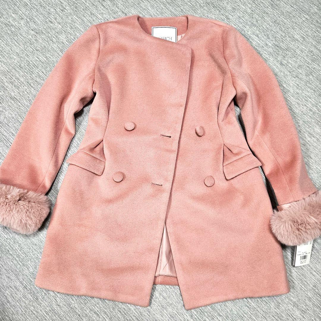 【みる】Darich ダーリッチ タックデザイン チェックコート ピンク