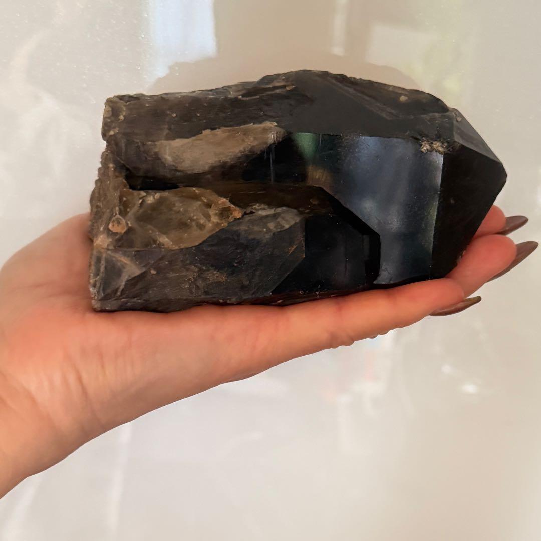 天然石　モリオンポイント☘︎ ݁˖.厄除け　専用台座付き