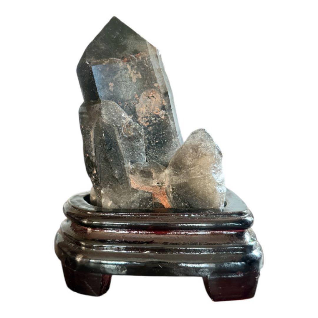 天然石　モリオンポイント☘︎ ݁˖.厄除け　専用台座付き