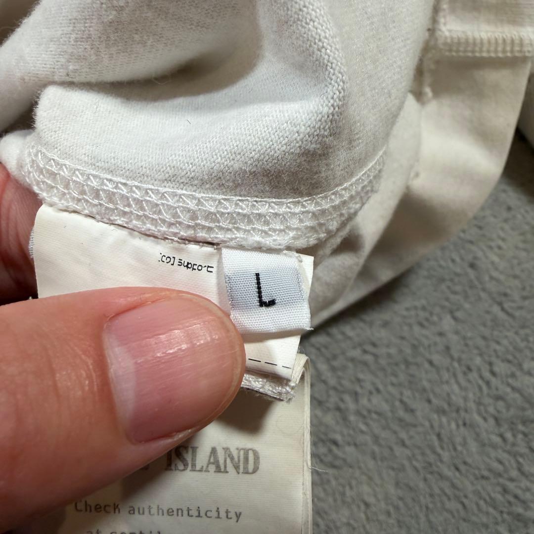 ストーンアイランド　ホワイト　白　751564450 厚手　長袖Tシャツ　L