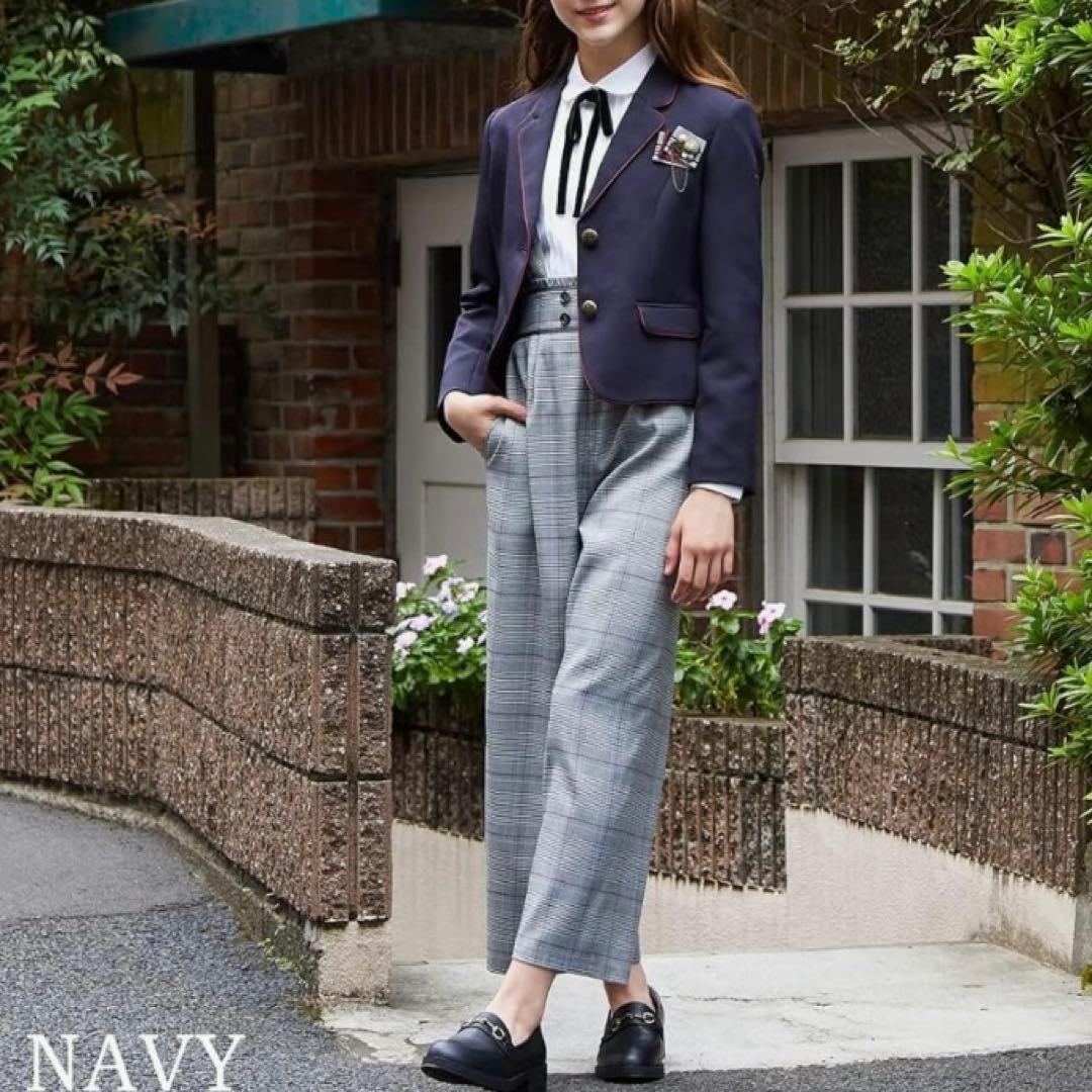 極美品✨エルアンノアール　グレンチェックサスペンダーワイドパンツスーツ 165A