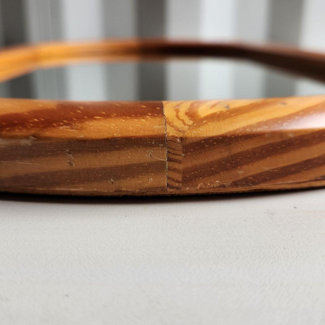 希少　ヴィンテージ　木製フレーム　オーバル　ウォールミラー 壁掛け鏡 天然木 鏡