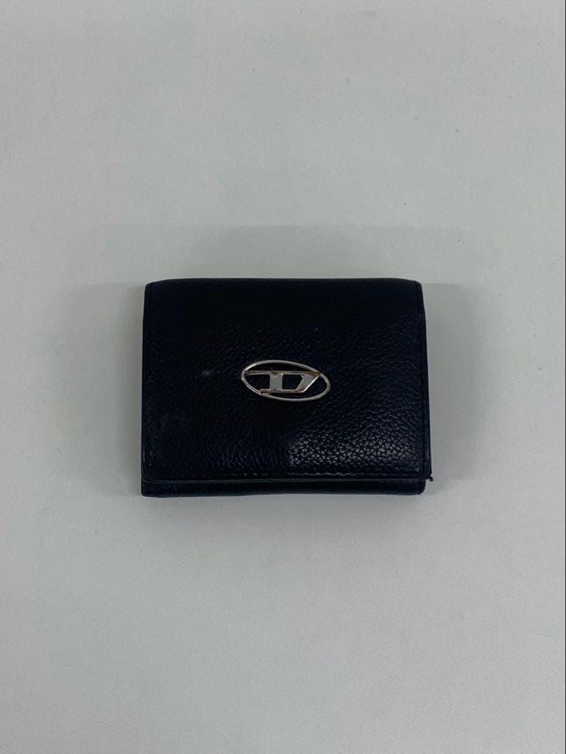 DIESEL 黒 レザー 三つ折り財布
