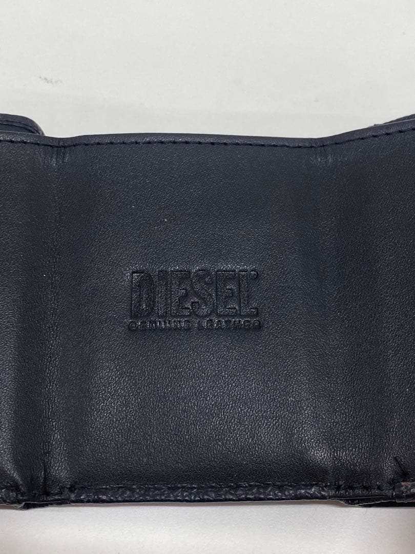 DIESEL 黒 レザー 三つ折り財布