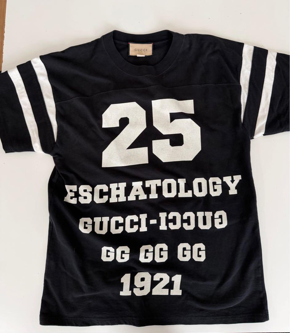 GUCCI プリント ブラックTシャツ サイズL/XXS表記