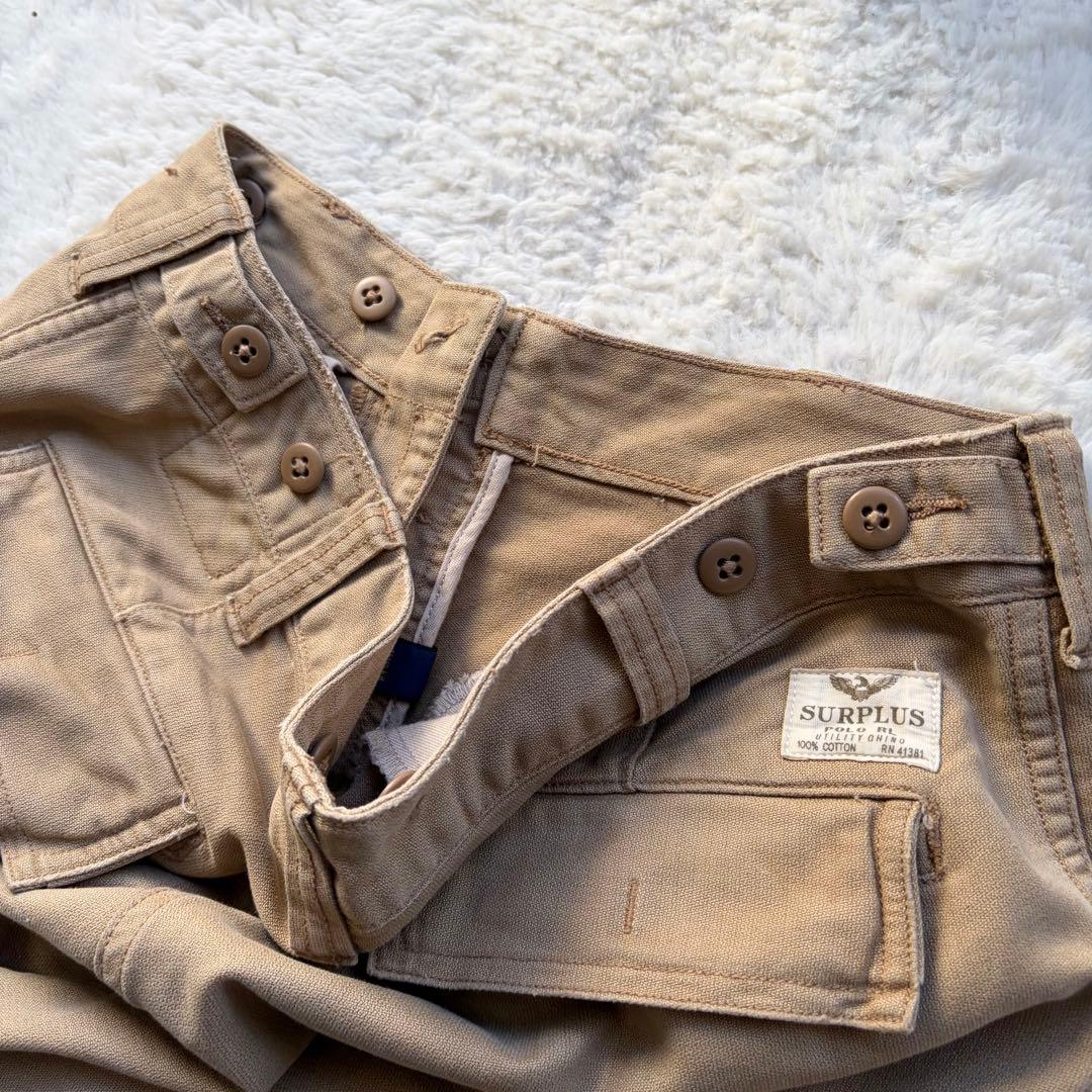 【美品】ポロラルフローレン カーゴパンツ SURPLUS パッチ ベージュ 現行