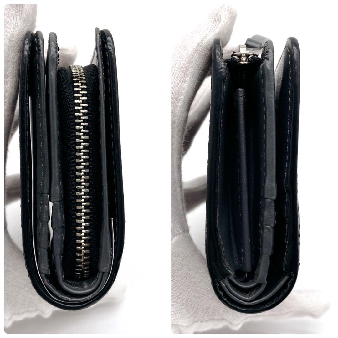 PaulSmith コンパクト 二つ折り ブラック マルチストライプ