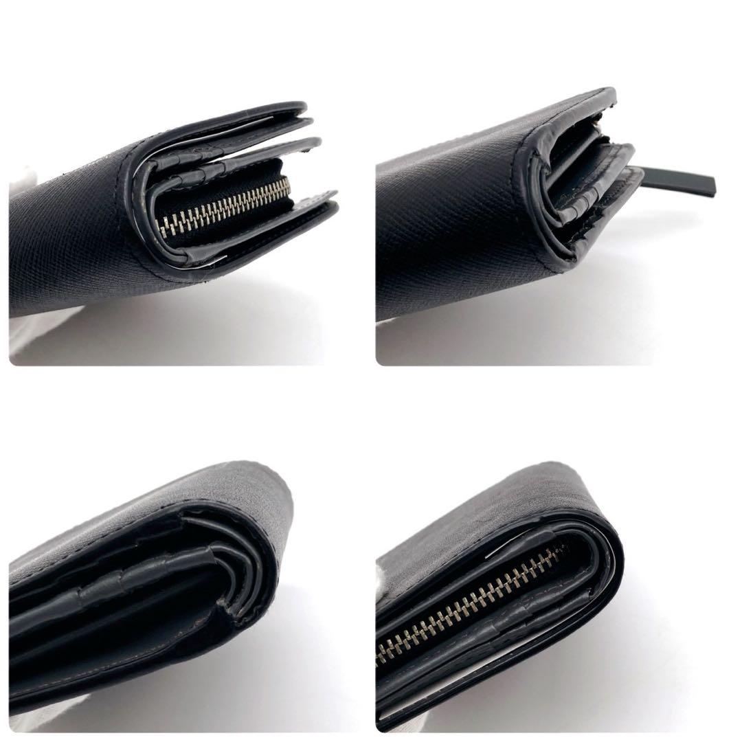 PaulSmith コンパクト 二つ折り ブラック マルチストライプ