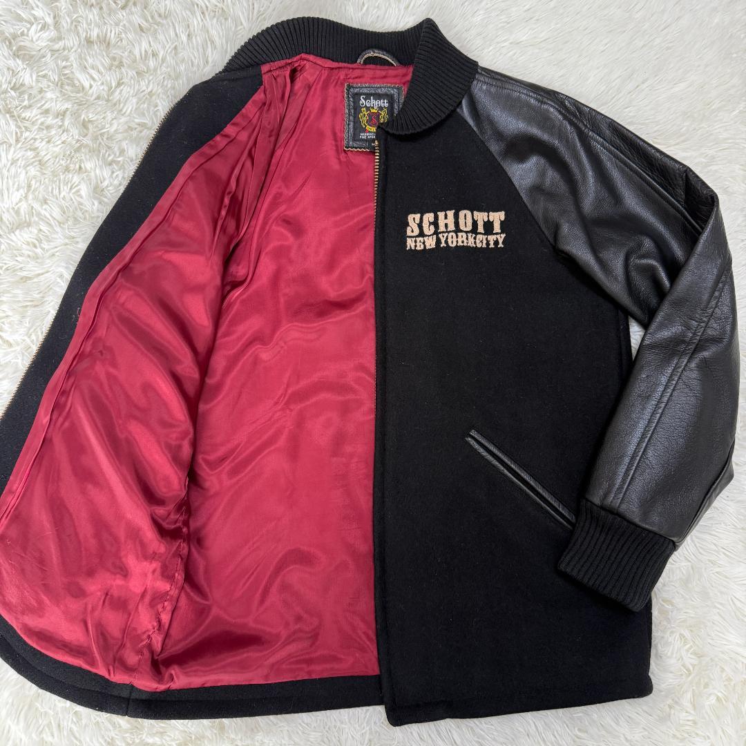 MK様✨SCHOTT ショット スタジャン レザー 切替 ファラオジャケット