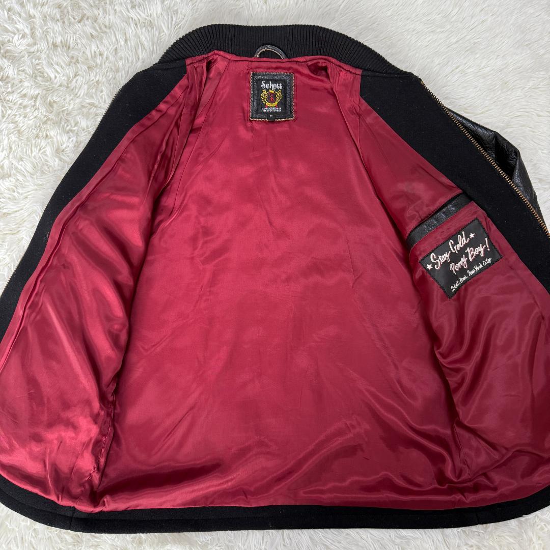 MK様✨SCHOTT ショット スタジャン レザー 切替 ファラオジャケット