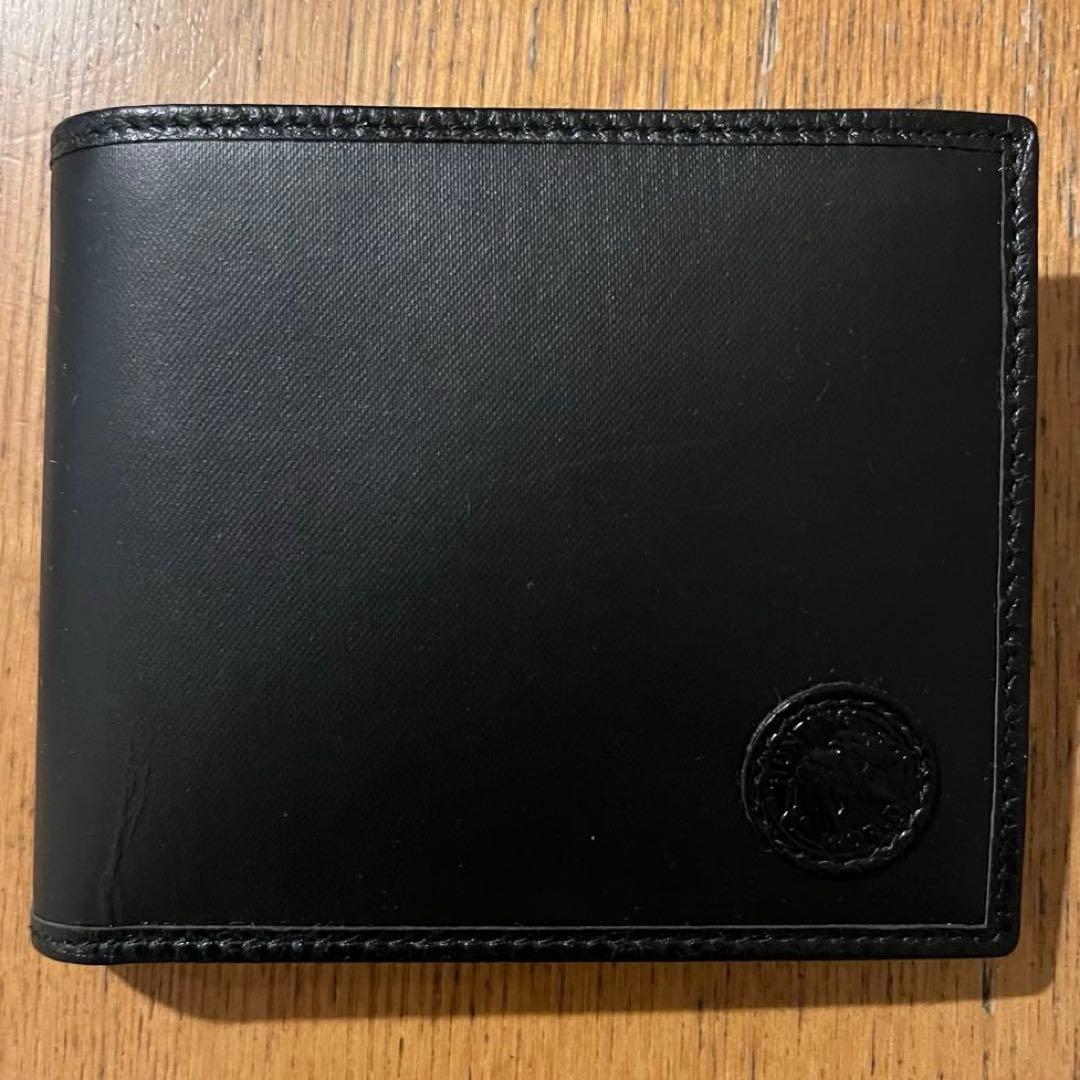 【ハンティングワールド 未使用 】二つ折り財布(小銭入付き) 310 ブラック