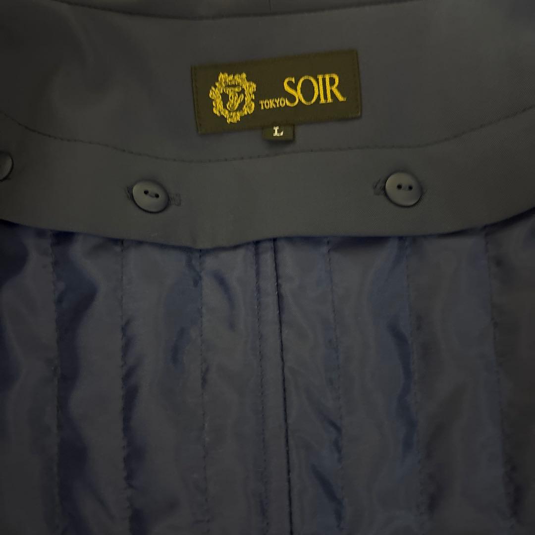 【新品未使用】コート紺ネイビー　東京ソワールLサイズ　暖かいインナー付　半額以下