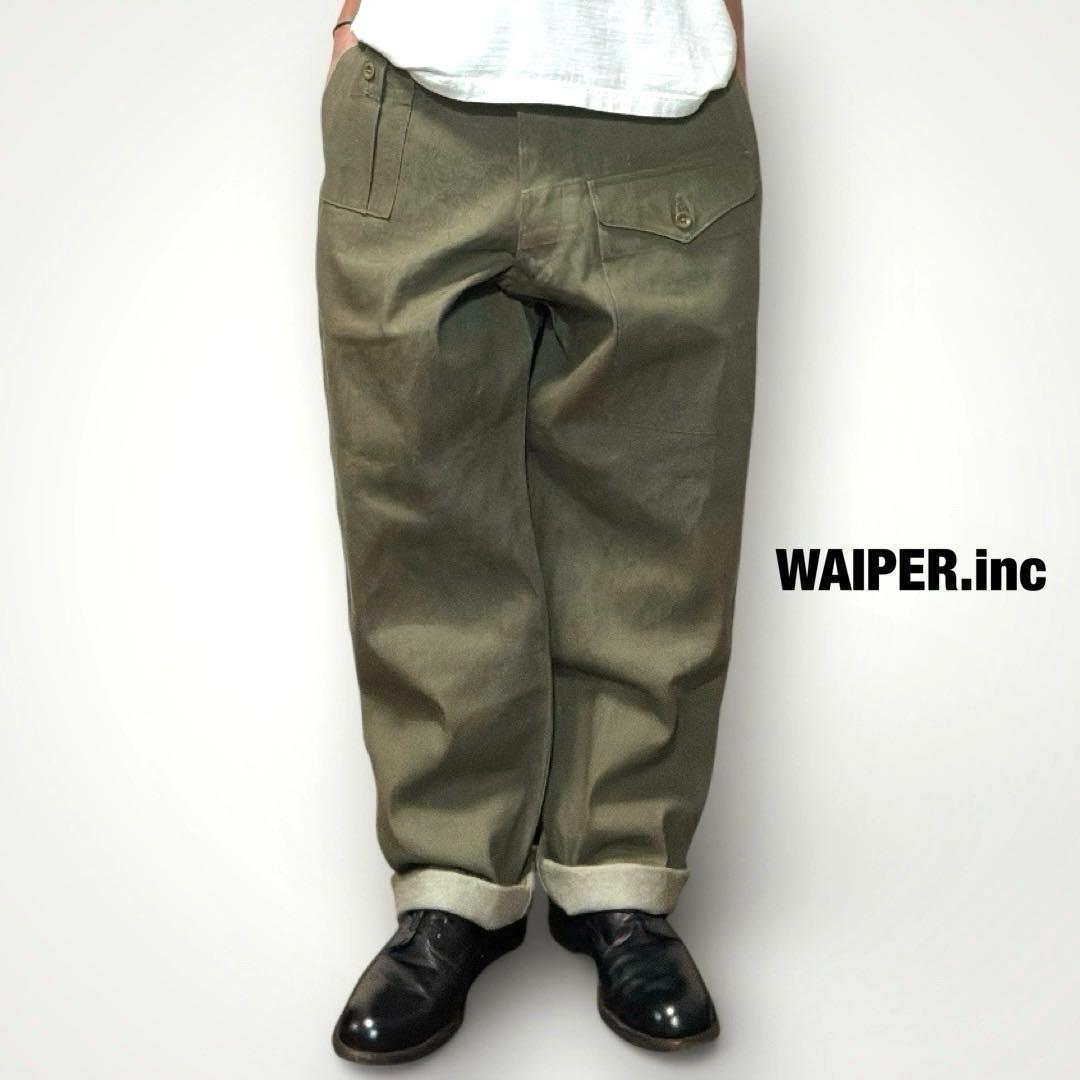 新品 WAIPER.inc イギリス軍 1950’s グリーンデニムトラウザー