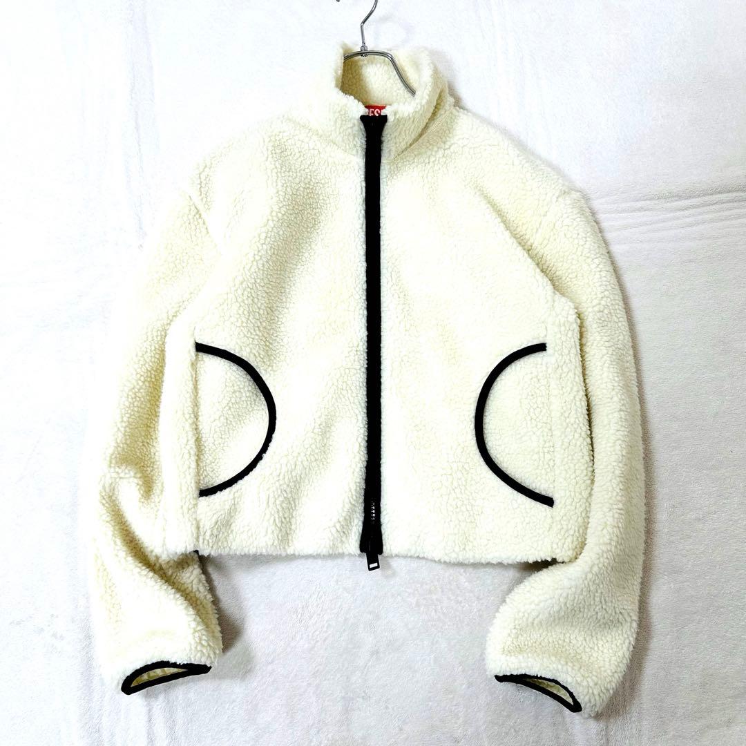 DIESEL ディーゼル XS ボアジャケット ボアブルゾン ホワイトM〜L相当