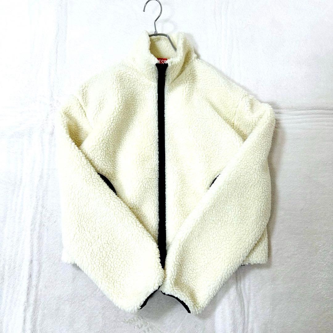 DIESEL ディーゼル XS ボアジャケット ボアブルゾン ホワイトM〜L相当