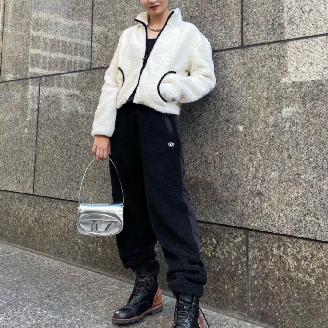 DIESEL ディーゼル XS ボアジャケット ボアブルゾン ホワイトM〜L相当