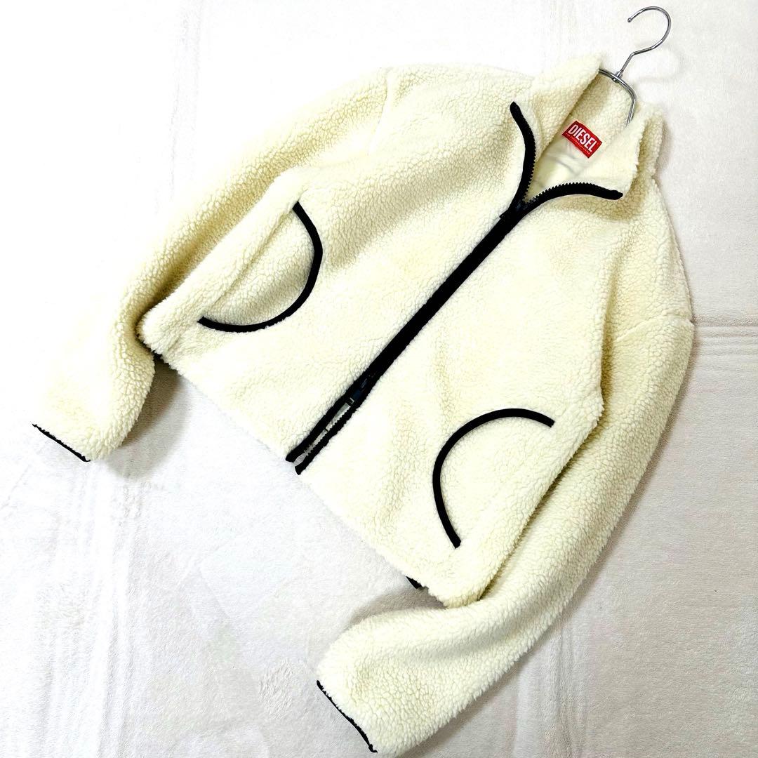 DIESEL ディーゼル XS ボアジャケット ボアブルゾン ホワイトM〜L相当