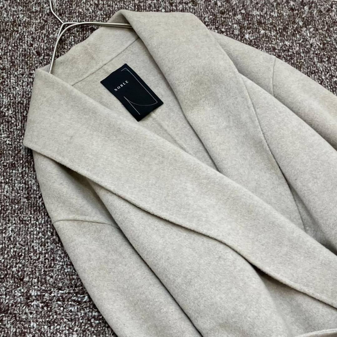 極美品✨ノーブル super160ショールカラーリバーコート ベルト 38 M