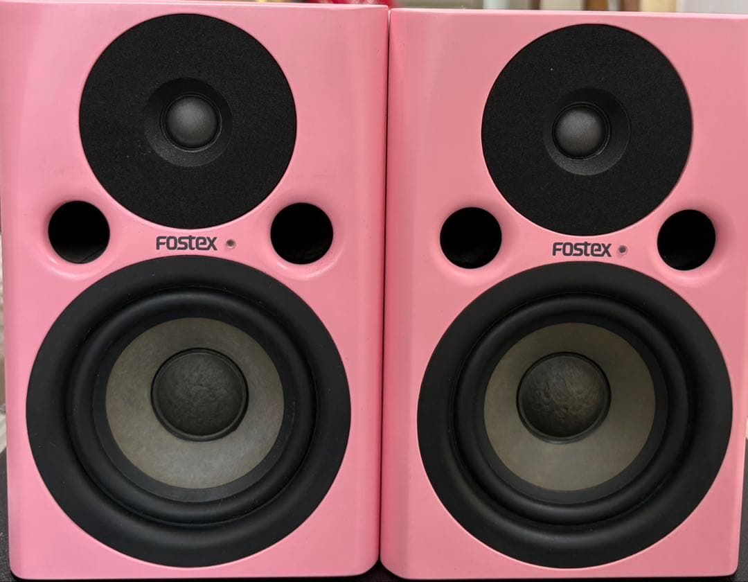 美品❗️FOSTEX PA-2 アクティブモニタースピーカー　ピンク