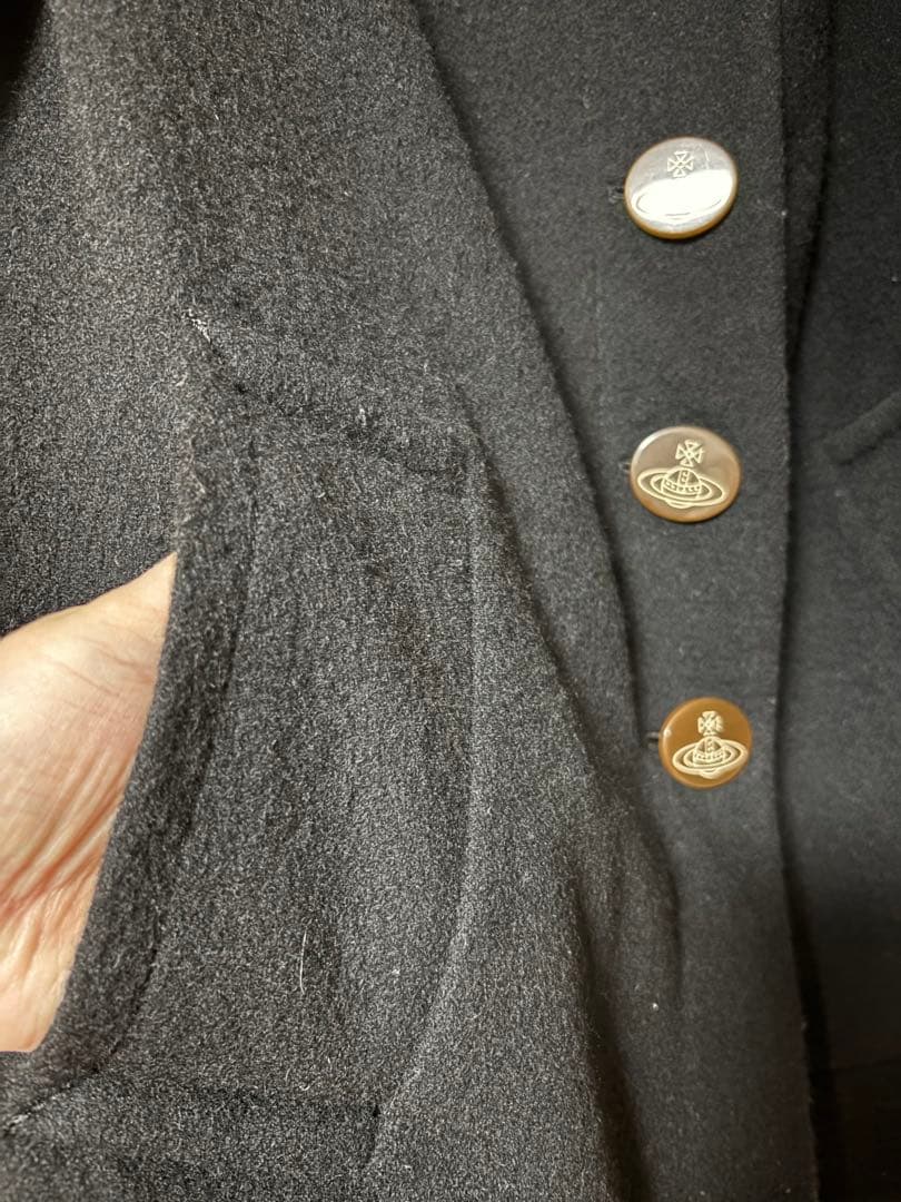 Vivienne Westwood黒ピーコート 大きな襟付き