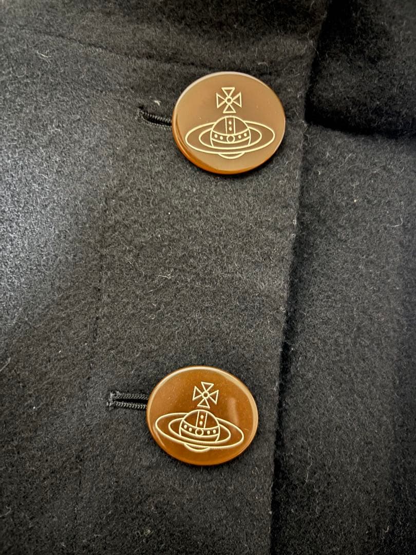 Vivienne Westwood黒ピーコート 大きな襟付き