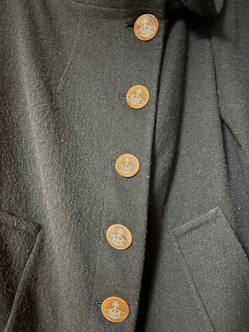 Vivienne Westwood黒ピーコート 大きな襟付き