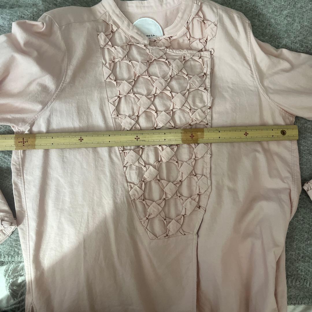 フィータpheeta 綿100ピンクブラウス　チュニックタグ付き