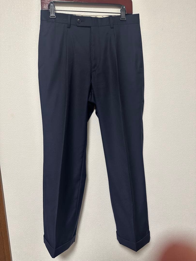 【着用3回極美品】TROJAN ロロピアーナSuper130 A4 濃紺　日本製