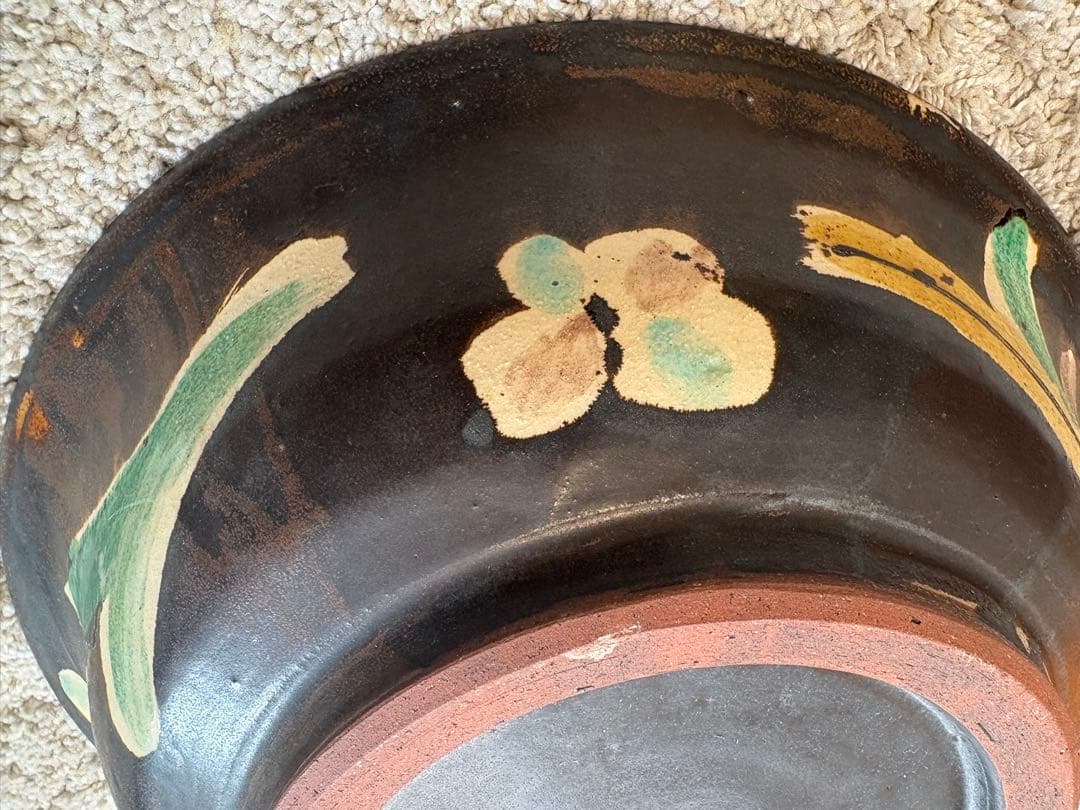 多色模様の陶器の鉢　陶芸作家 加山晴子