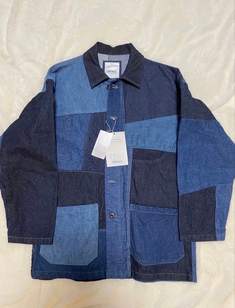 試着のみ【rebear by Johnbull】パッチワークデニムカバーオール