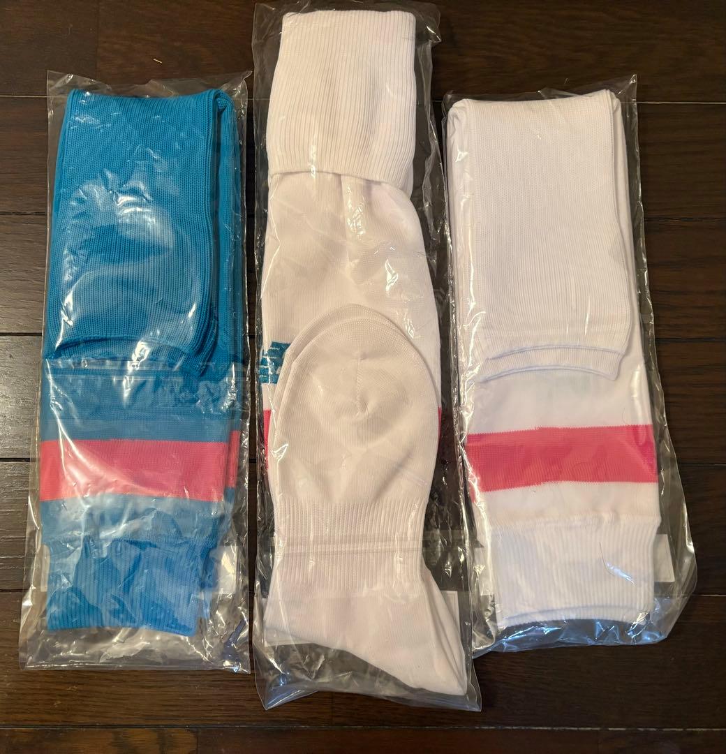 サガン鳥栖　NB 支給品　公式戦ソックス　3足　サックスブルー　ホワイト　予備品