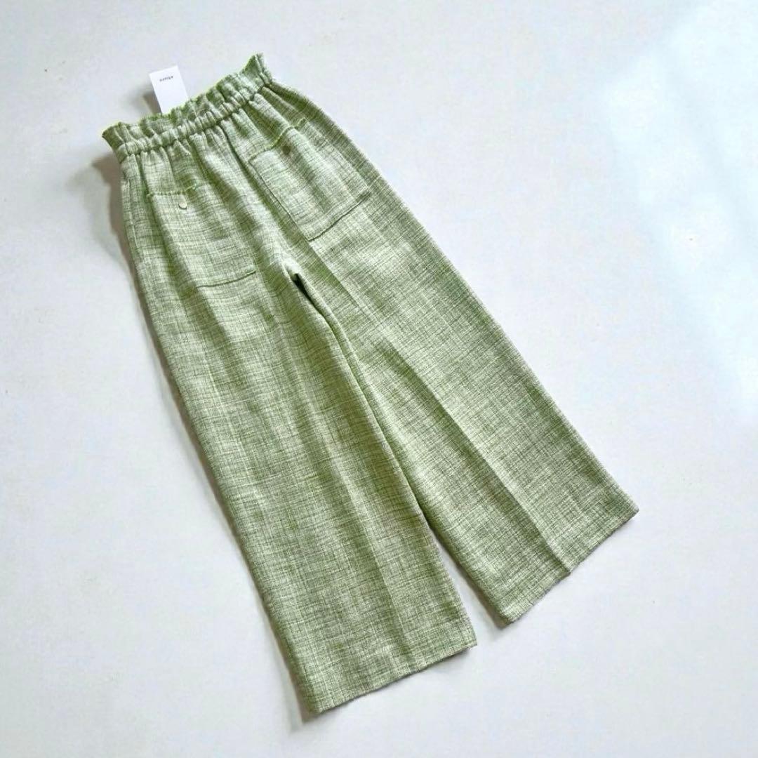 新品タグ付✨2024SS エブール ツィード ドロストワイドパンツ 36