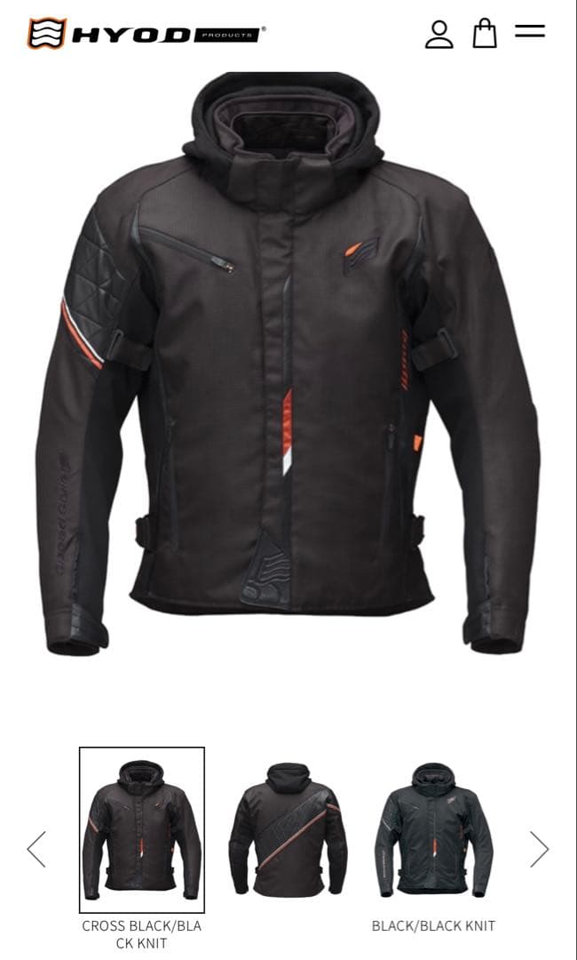 HYOD 冬用フード付きジャケット ブラック(24AW)