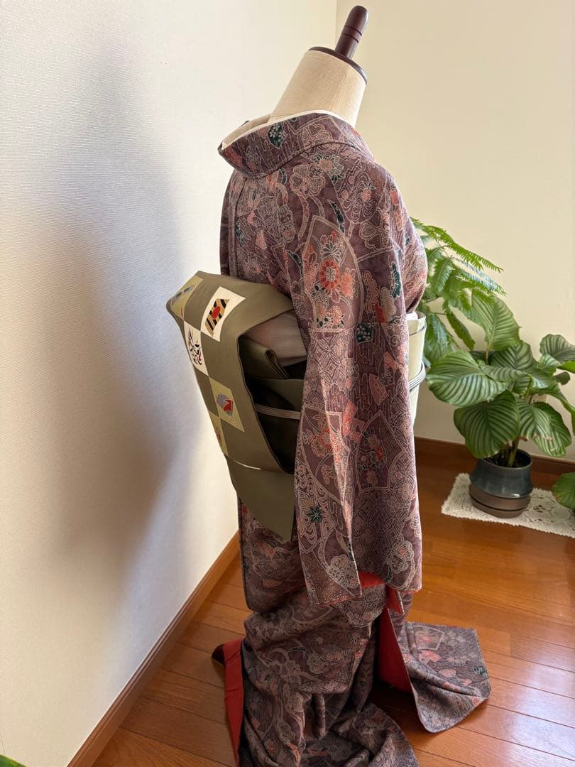 ❤️袷小紋正絹鬼シボ縮緬　やまと謹製新品保管　新品畳紙付き