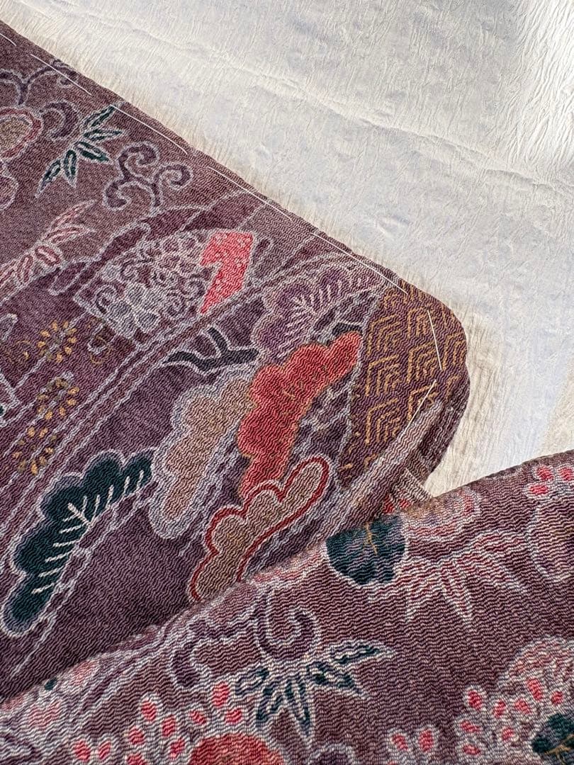 ❤️袷小紋正絹鬼シボ縮緬　やまと謹製新品保管　新品畳紙付き