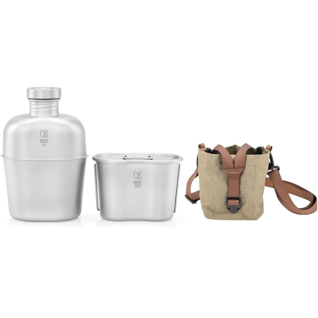 新品　KEITH チタン製軽量ミリタリーケトル 直火調理 ランチボックスポット