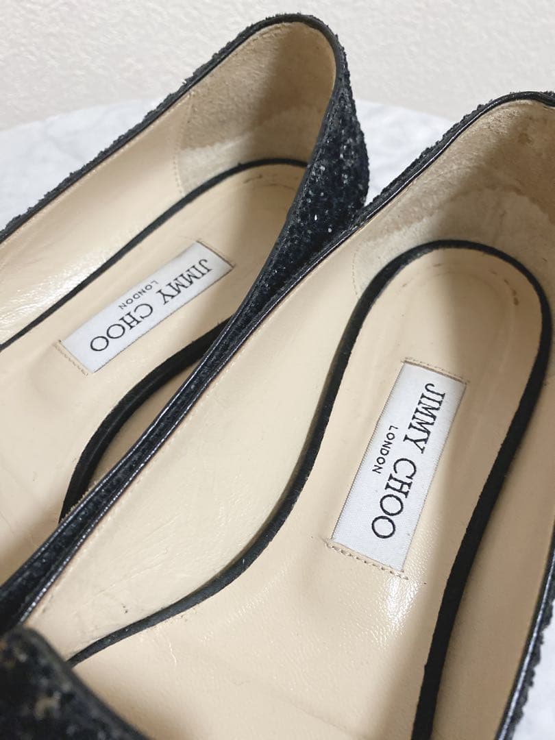 さくら✨ JIMMY CHOO グリッター フラットシューズ 40