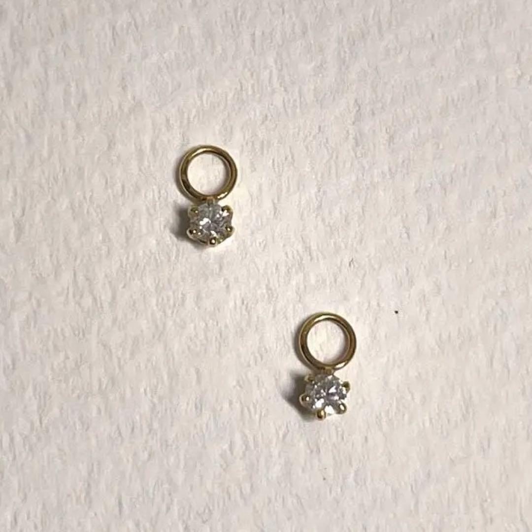 K 18 ゴールド ダイヤモンドストーンチャーム