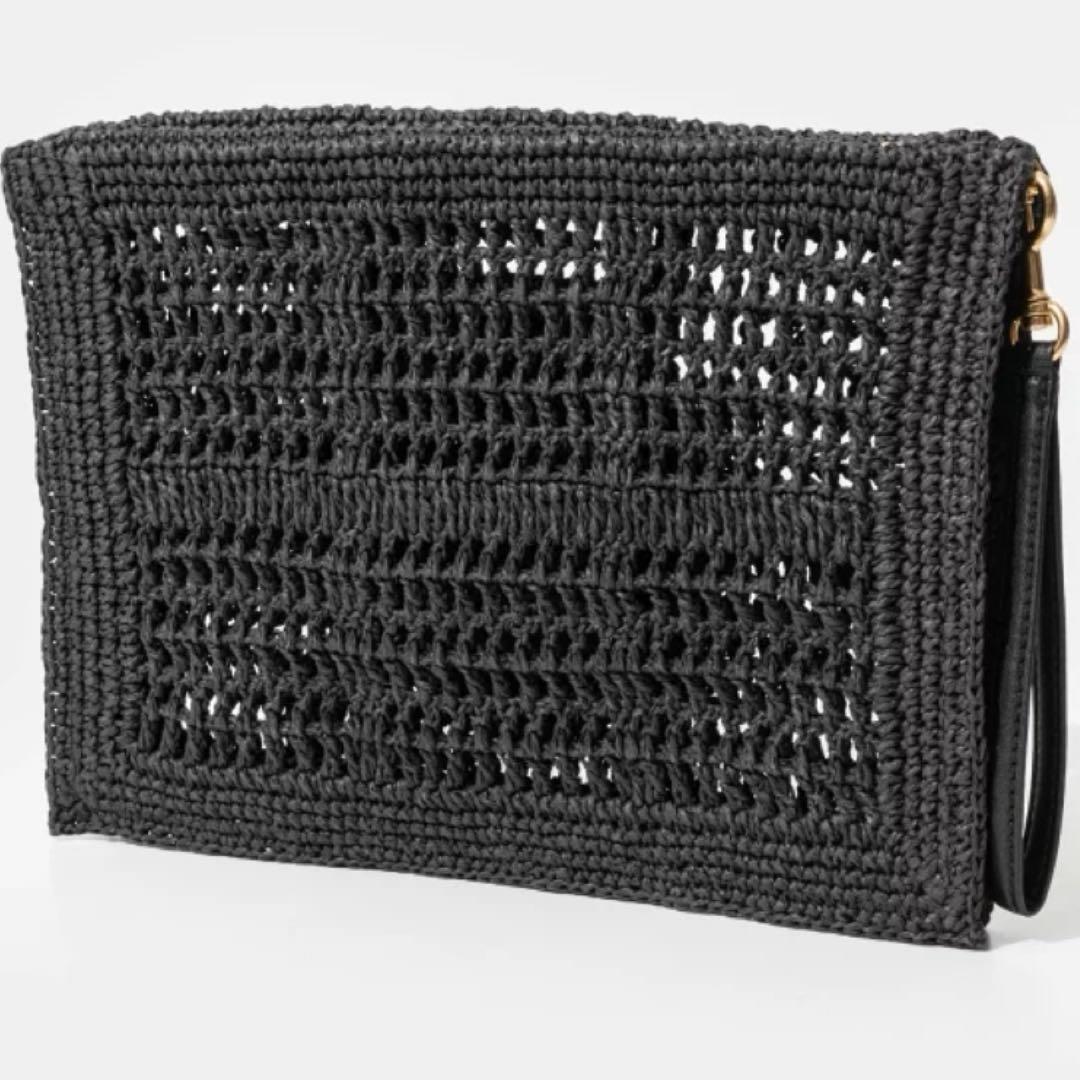 TORY BURCH Ella Crochet Pouch ブラック