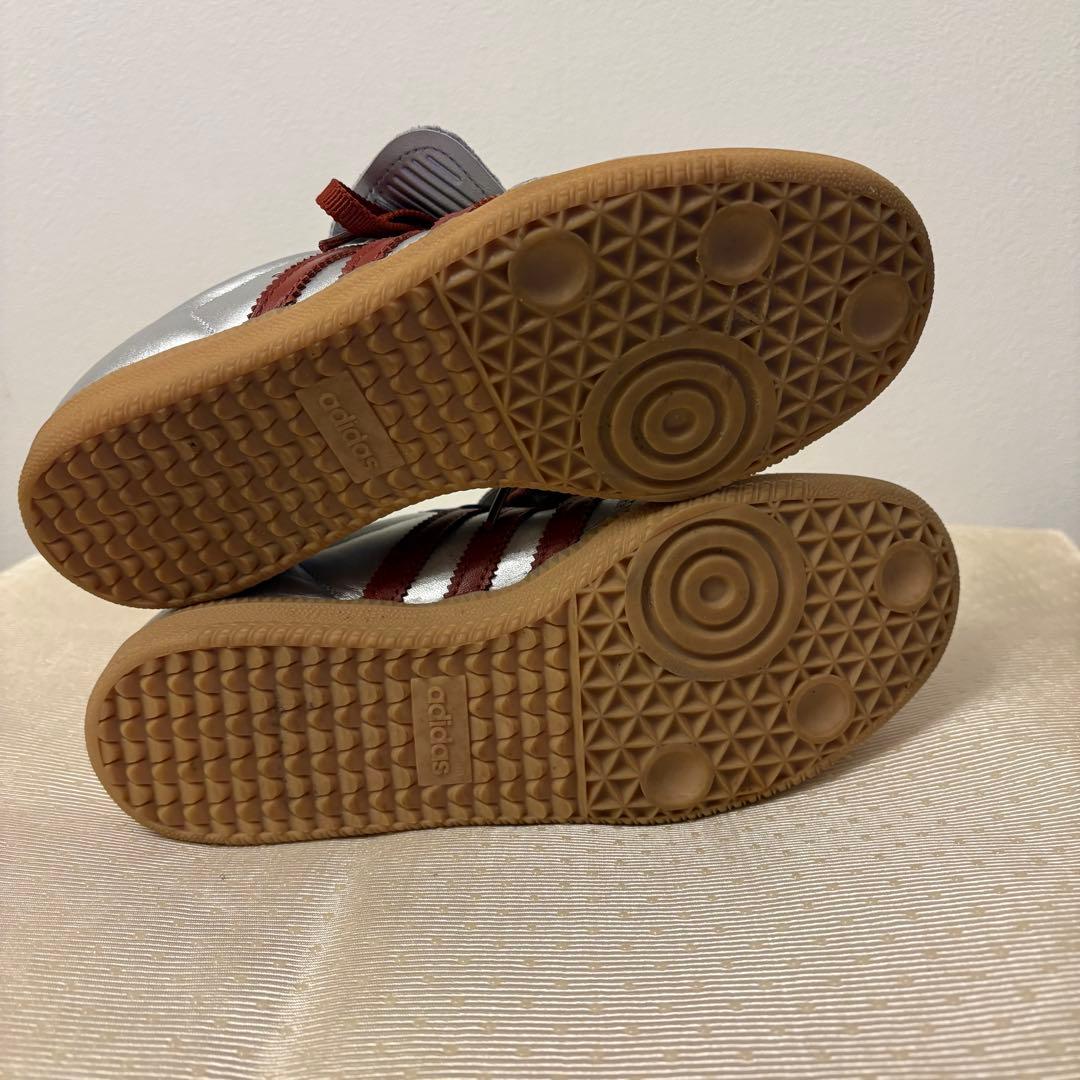 未使用級☆samba サンバ LT adidasオリジナルス　シルバー 24.5