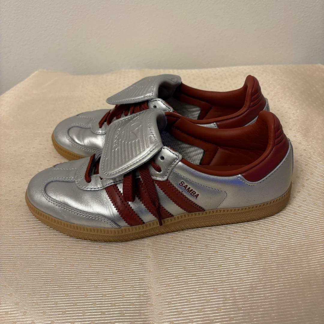 未使用級☆samba サンバ LT adidasオリジナルス　シルバー 24.5