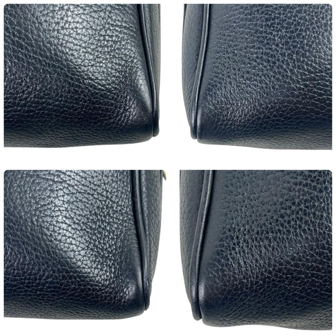 希少 グッチ ショルダーバッグ 2way インターロッキング ブラック レザー