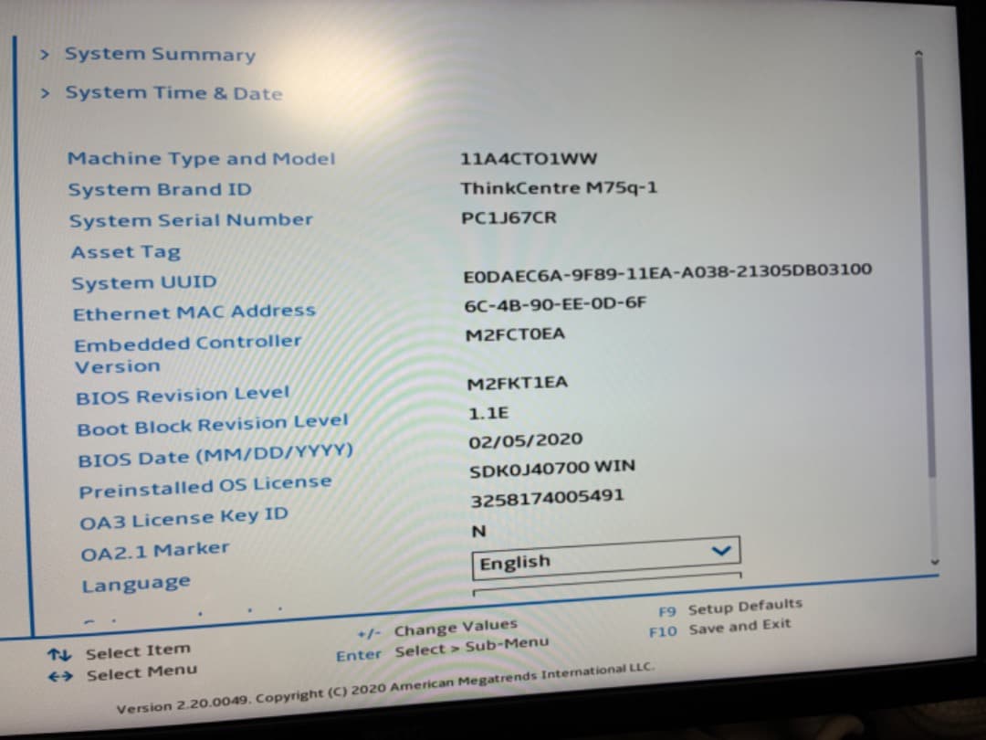 Windowsデスクトップ Lenovo ThinkCentre M75q-1 Tiny
