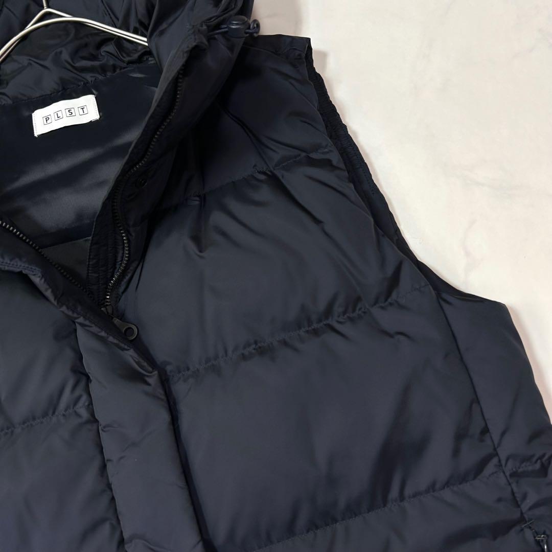 美品 プラステ ロングダウンベスト ネイビー ダウンコート ブルゾン