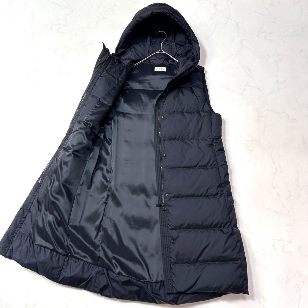 美品 プラステ ロングダウンベスト ネイビー ダウンコート ブルゾン