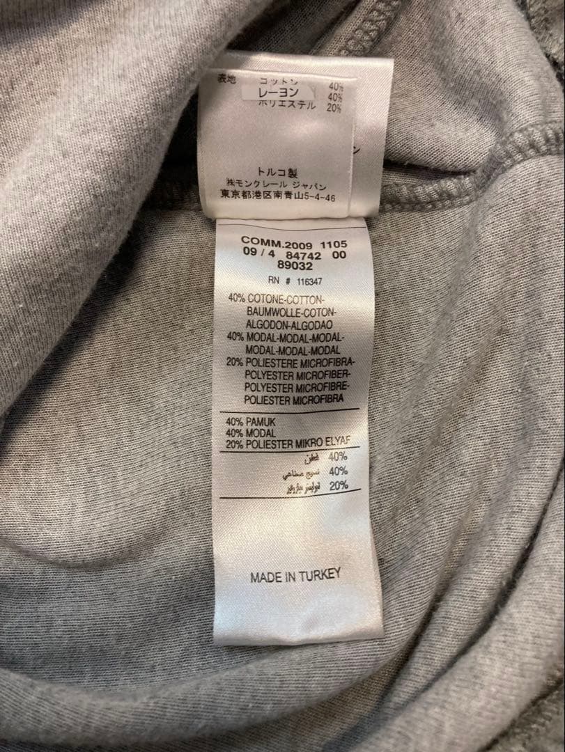 MONCLER モンクレール ジップアップ パーカー グレー レディース XS