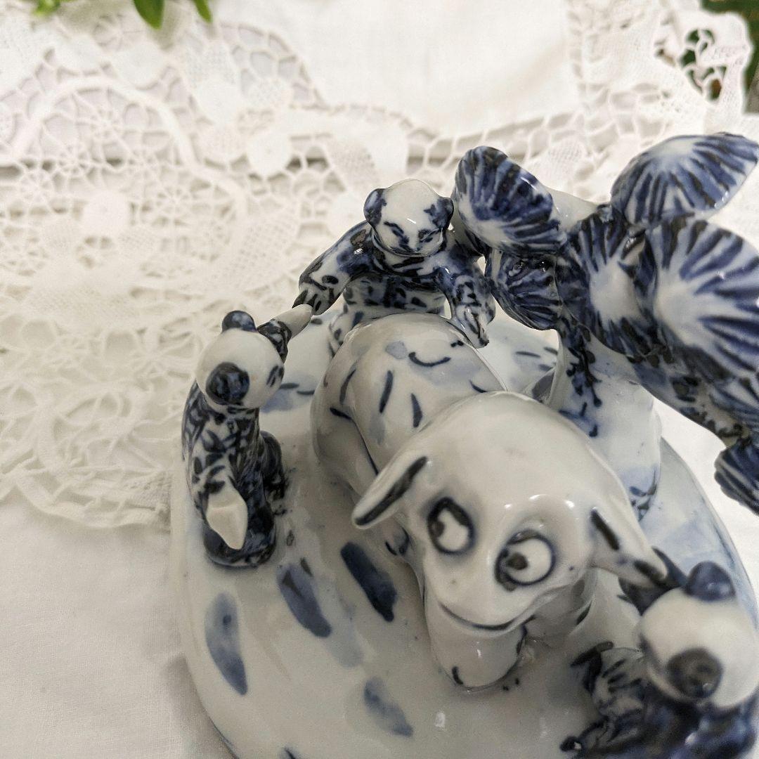 京焼清水焼　5代清風与平作　　　　　　　遊び唐子の置き物　(手作り )