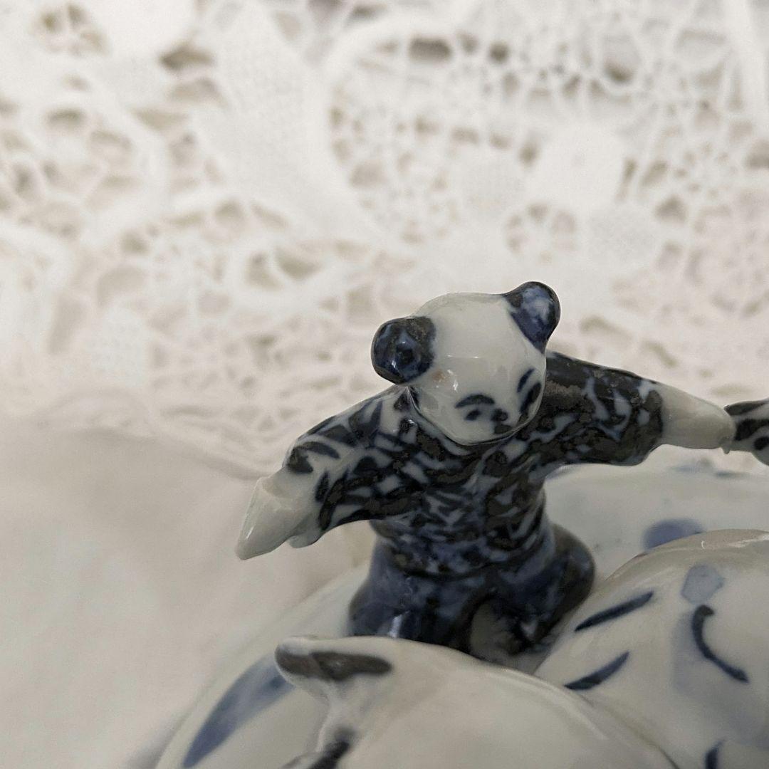 京焼清水焼　5代清風与平作　　　　　　　遊び唐子の置き物　(手作り )