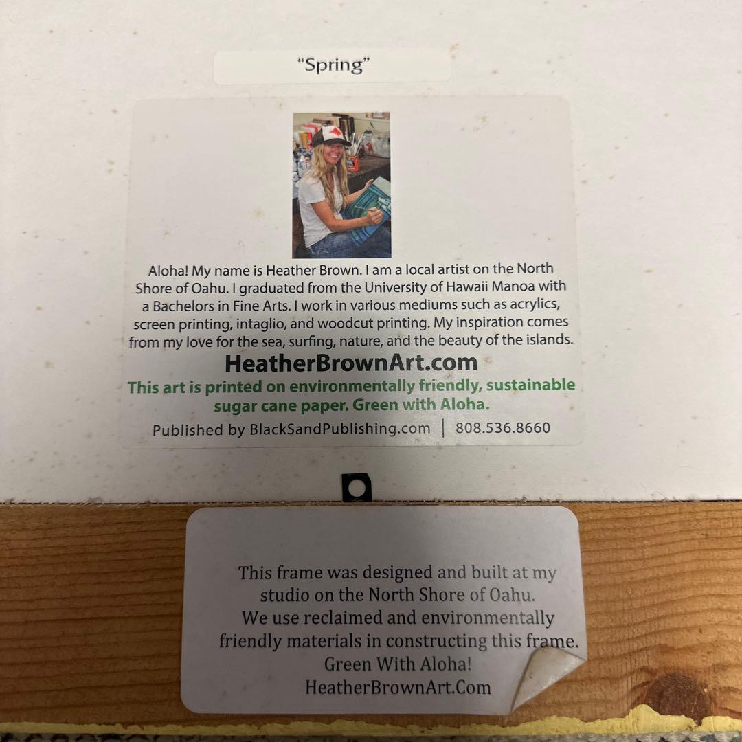 ヘザーブラウン　SPRING 額縁付き
